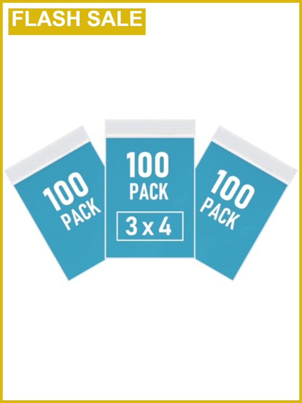 300 PCS 3x4 Inch Small Zip Bags, Food Grade Reclosable Plastic Bags